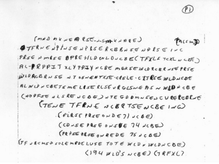 Not every code is so easily solvable. In fact, the following code has confounded the FBI for 19 years.