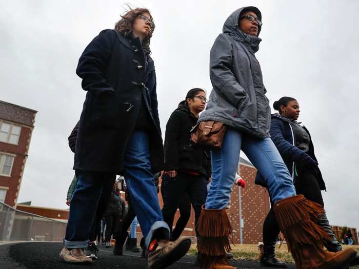 The walkout efforts were loosely organized by Empower, the youth wing of the Women