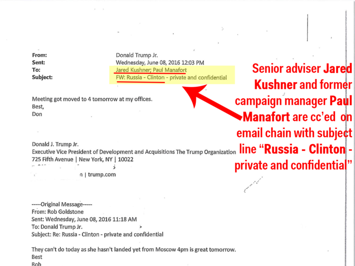 Trump has been under investigation for his role in potential Russian meddling in the election, after The New York Times reported in July 2017 that he met with a Russian lawyer who had told him she had damaging information about Hillary Clinton.