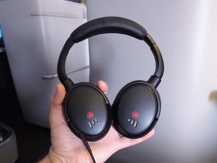 There are also noise-cancelling headphones, which Honig called "perfectly serviceable, not great."