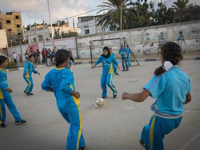 When girls are young in Gaza, they are free to do just about anything they want, according to Jaques, including play sports and talk to boys. But when they turn 16, family pressures force them to retreat to the home. "It