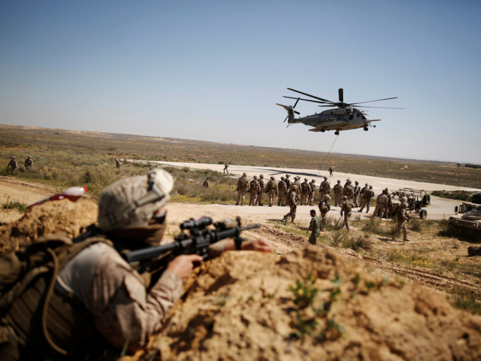 CH-53E Super Stallions picked up and dropped off Marines and Israeli soldiers, and demonstrated its heavy lift capability as well.