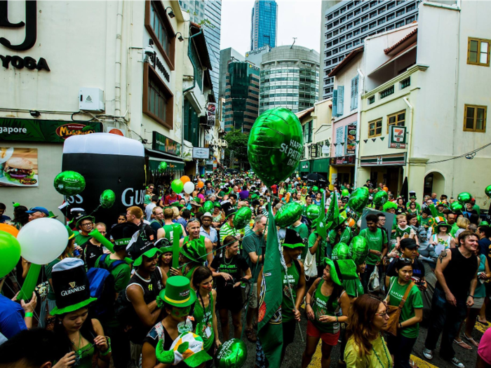 Singapore, a magnet for ex-pats from around the world, has a St. Patrick