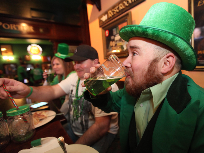 Brazilians in Rio de Janeiro flock to Irish pubs to down pints of green beer.