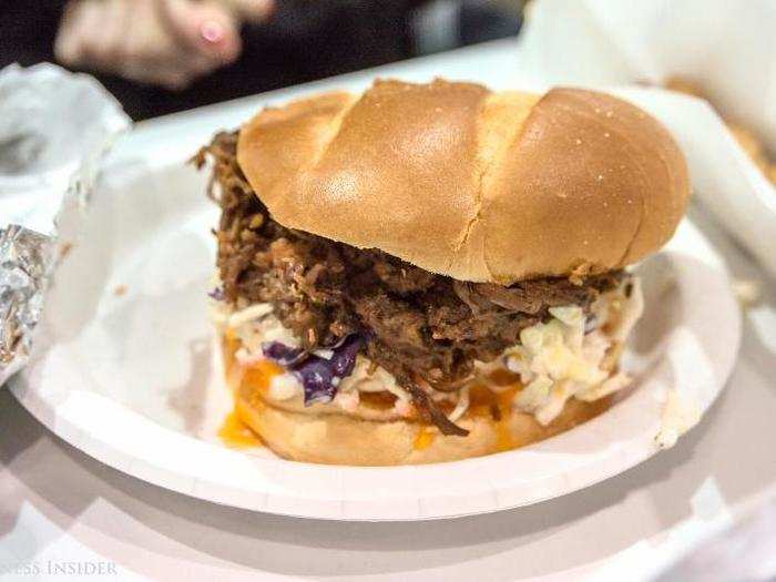 Then, I stumbled upon the hidden gem of the Costco menu: the BBQ brisket sandwich.