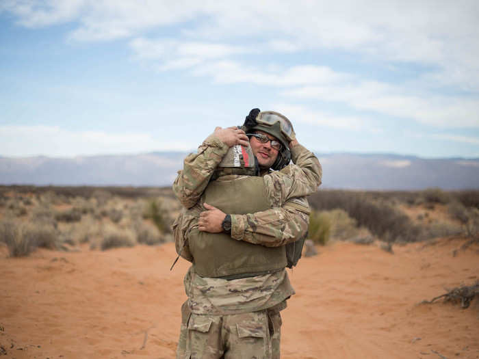 Because of these small crews, they oftentimes forge strong bonds, which I saw out on the training grounds that day.