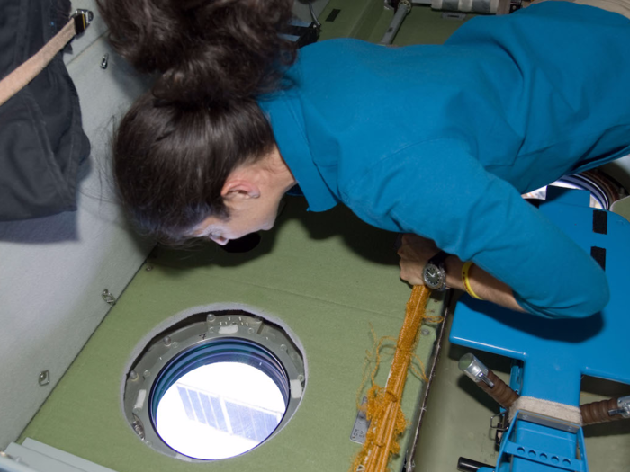 Stott said that once, when she was outside the space station, hanging on to it with just one hand, she understood why her mom was freaked out about her trip to space.