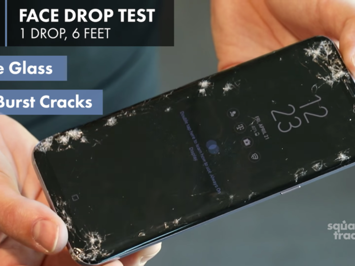 Despite the severe damage, the Galaxy S9 actually held up better than the Galaxy S8 in front drop tests.