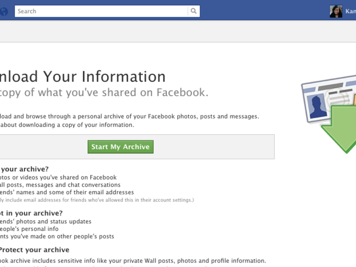 ONE LAST WARNING: You should probably download all your Facebook information before deleting your account.