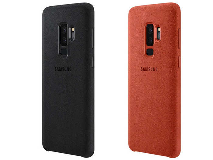 The "Alcantara" model comes in black and an orange-ish red for the S9 Plus.