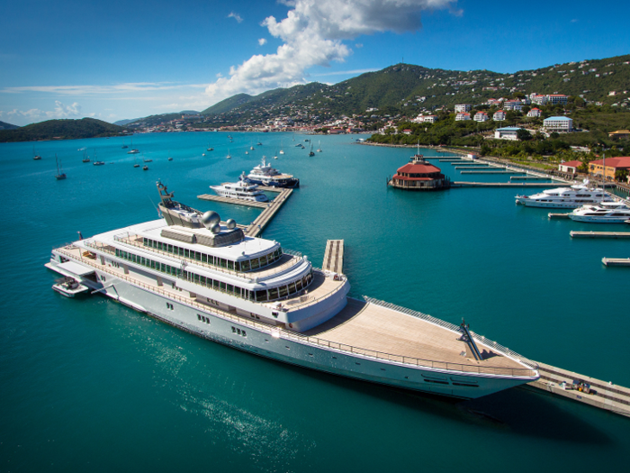 $590 million: Entertainment mogul David Geffen owns this 454-foot superyacht know as the Rising Sun, complete with a basketball court and space for 18 overnight guests. In April 2017, Geffen hosted the Obama family on his yacht.