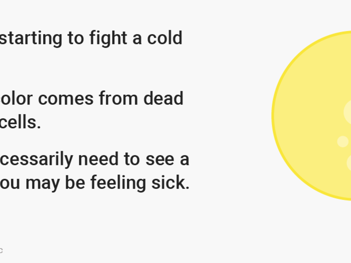 Yellow snot is a sign your body is fighting to keep you healthy.