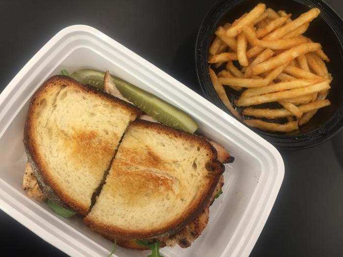 The next day, I ordered a chicken club sandwich with fries from a grill downtown. It was delicious and filling — and for $6, a really great deal.