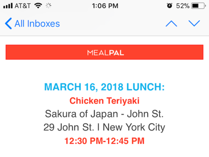 Simply head to the front of the restaurant, tell them you ordered with MealPal, and  present your confirmation number. They