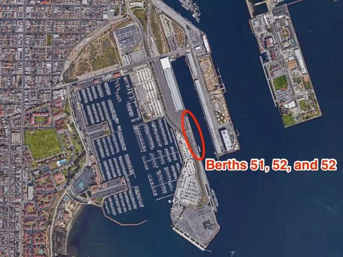 The berths SpaceX currently uses are on the Port of Los Angeles