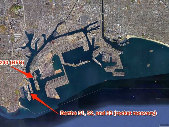 The company has drawn up plans to fix up and develop Berth 240: a 14-acre site. SpaceX already has access to three LA berths for ongoing rocket recovery operations.