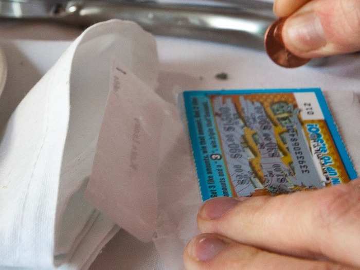 A scratch-off lottery ticket