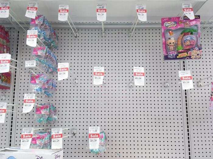 Many aisles of the store looked like this.