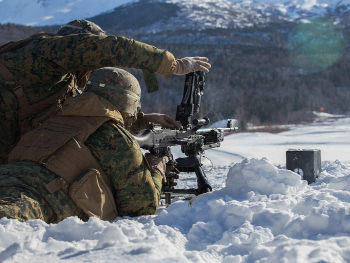 Marine Corps food-service specialists were awake at 4 a.m. to help get Marines going in the harsh environment. "Things always move a lot slower in the cold, even the food takes longer to cook," said Lance Cpl. Miguel Rojas.