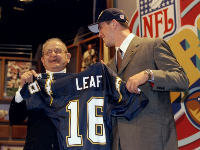 Ryan Leaf is well known as one of the biggest busts in NFL history, having been taken just after Peyton Manning in the 1998 NFL Draft. Adding to the embarrassment for the Chargers is that they parted ways with their second-round pick and the next year