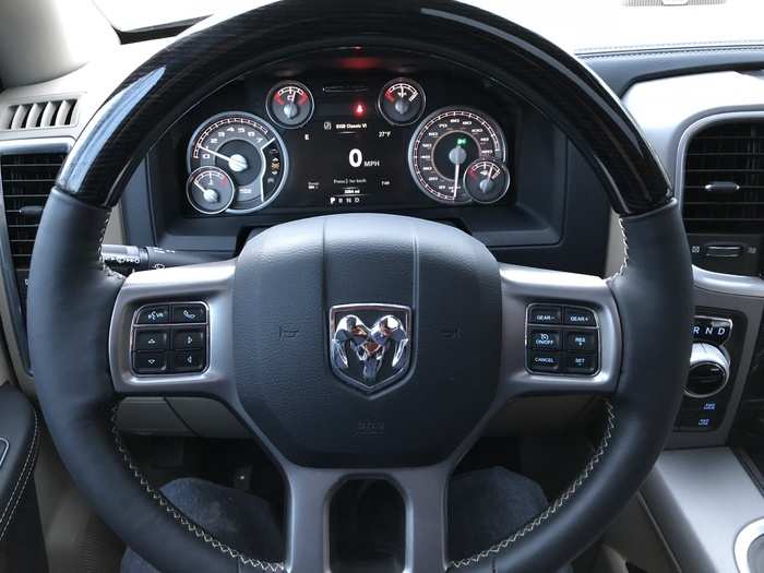 The instrument panel is elegant, as pickups go, but not too terribly high-tech.