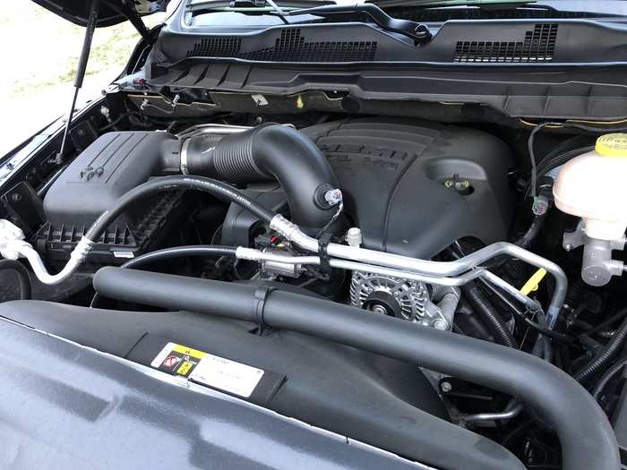 Under the hood in the mighty 5.7-liter Hemi V8, making 395 horsepower with 410 pound-feet of torque.