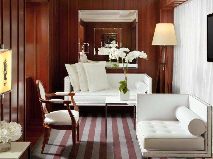 What you expect: The living area inside a Hudson Hotel room in New York City makes the room look large.