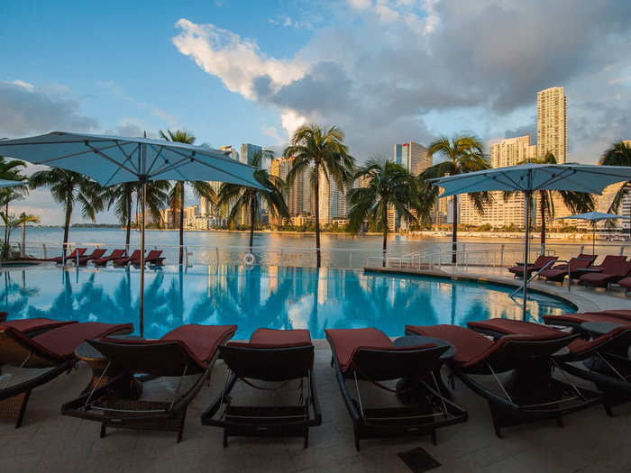 What you expect: This waterfront pool at the Mandarin Oriental in Miami, Florida, looks spacious and very close to the water.