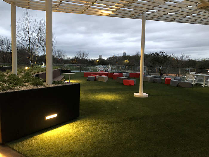 Oracle built a big outdoor patio, for lunching and parties.