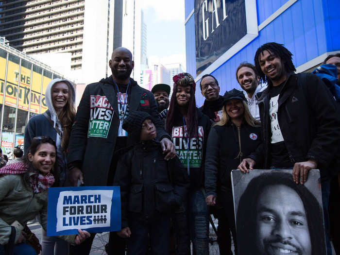 The protesters reached Times Square around 2 p.m., slowly filing out of the streets and filtering throughout the bright, flashing lights.