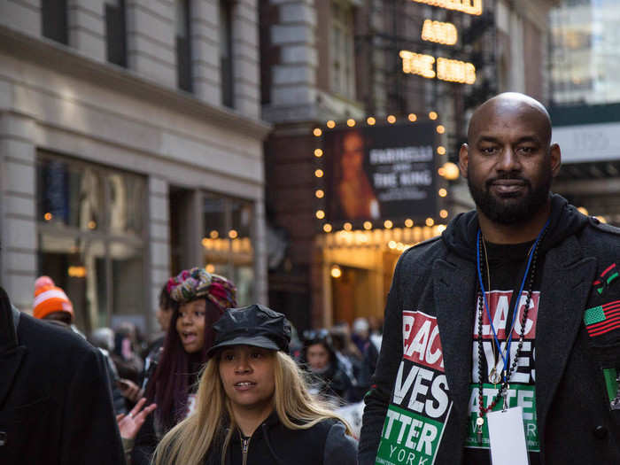 But also leading the way was the president of Black Lives Matter of Greater New York, 40-year-old Hawk Newsome.