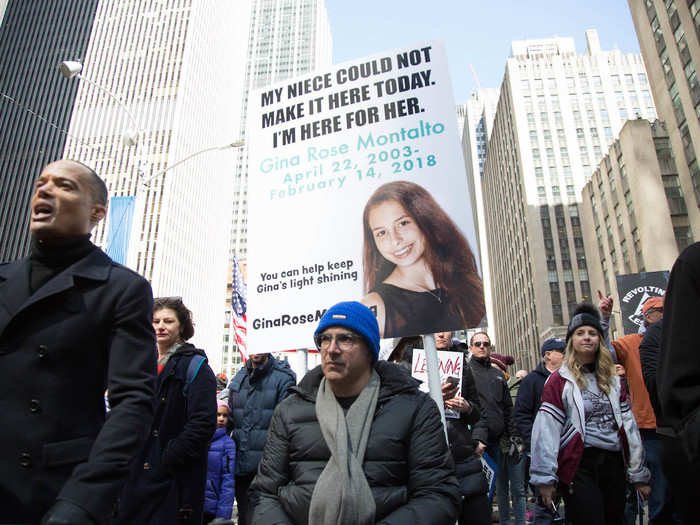 The uncle of one of the Parkland victims, Gina Rose Montalto, was marching as well.