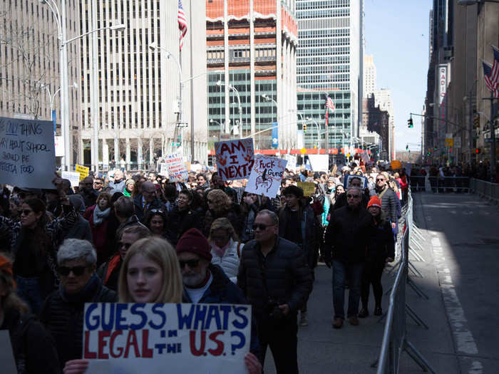 The marchers stretched for 20 blocks.