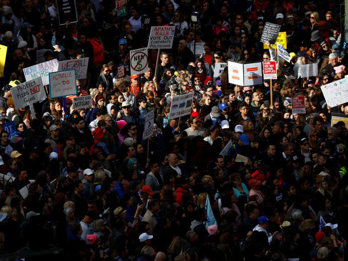 They turned up en masse in Los Angeles...