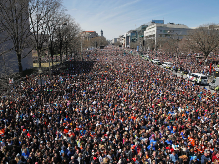 Organizers estimated that roughly 800,000 people turned up to the main event in DC.