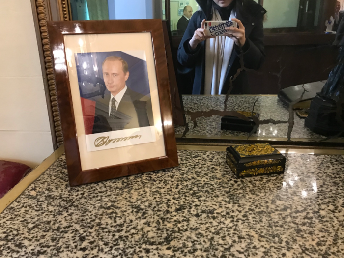 ... a signed picture of a (younger) Vladimir Putin.