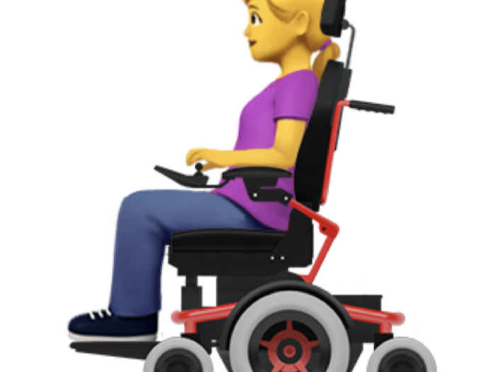 Person in mechanized wheelchair