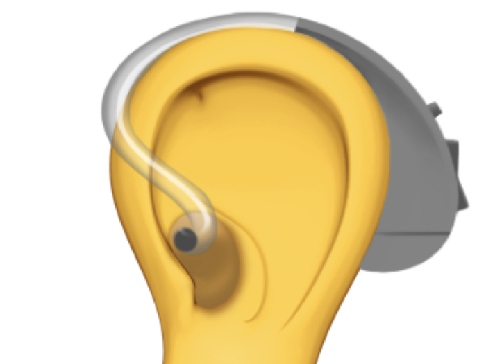 Ear with hearing aid