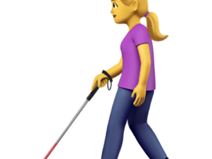 Person with white cane