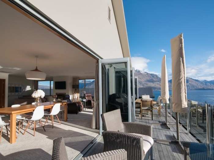 It spans 2,360 square feet and includes stunning views of Lake Wakatipu.