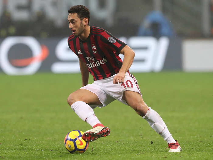 =9: 24-year-old AC Milan midfielder Hakan Çalhanoğlu is a constant threat from set piece scenarios.