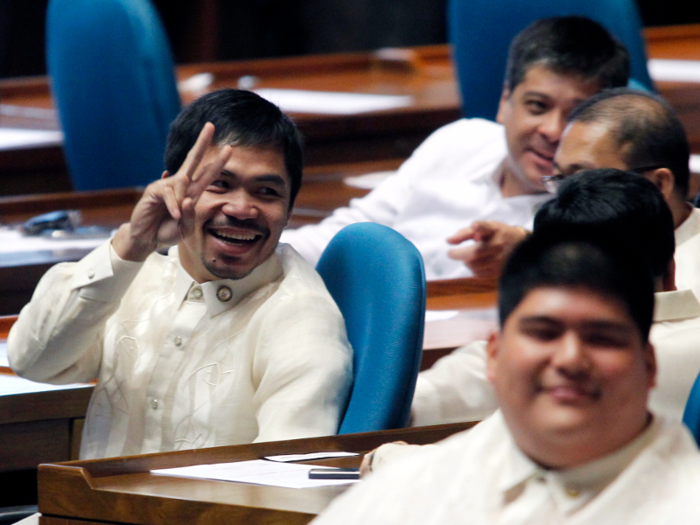World boxing champion Manny Pacquiao was elected to the Philippines House of Representatives in 2010, and was elected as a senator in 2016.