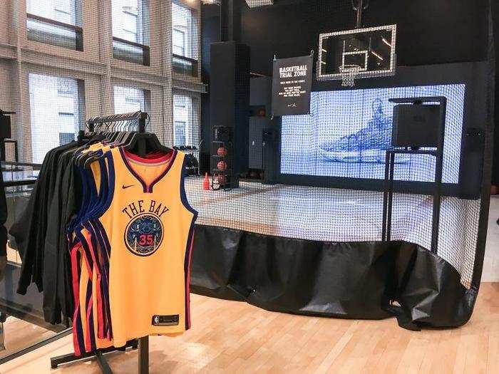 One of the most interesting parts of this store was the mini basketball court on the fifth floor. This was where all of the Jordan brand apparel and shoes were, and it had a basketball court to test out shoes before you buy them.