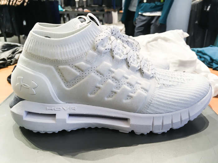 Under Armour is pinning its hopes of reigniting its business on its new Hovr foam sole platform. Hovr was being promoted all around the store.