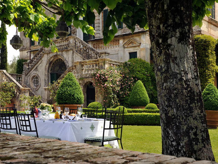 The backyard of the villa is almost as stunning as the front.