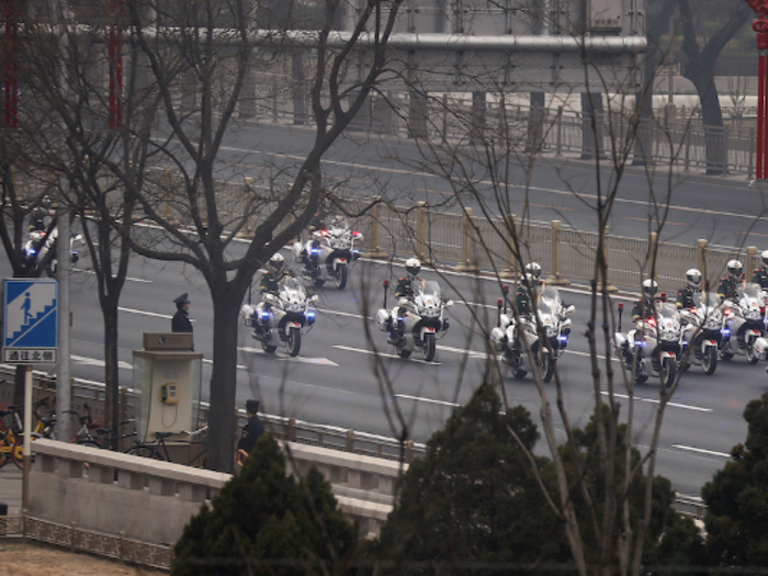 On Tuesday morning, the same convoy was used to take what is now being referred to as a "North Korean delegation" back to the train station.