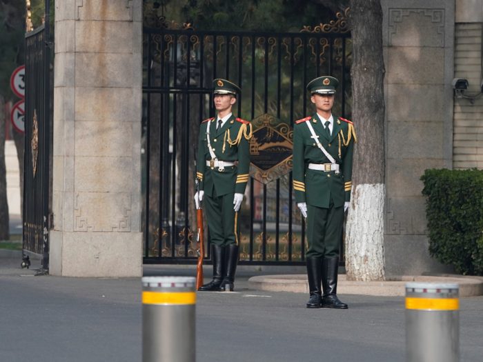 The Diaoyutai State Guesthouse, where foreign dignitaries and provincial government officials stay during official visits, had an unusually large security presence.