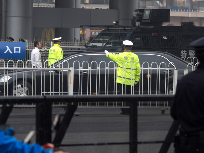 Armored vehicles, like the one in the background, were even present, further convincing analysts that someone important was visiting.