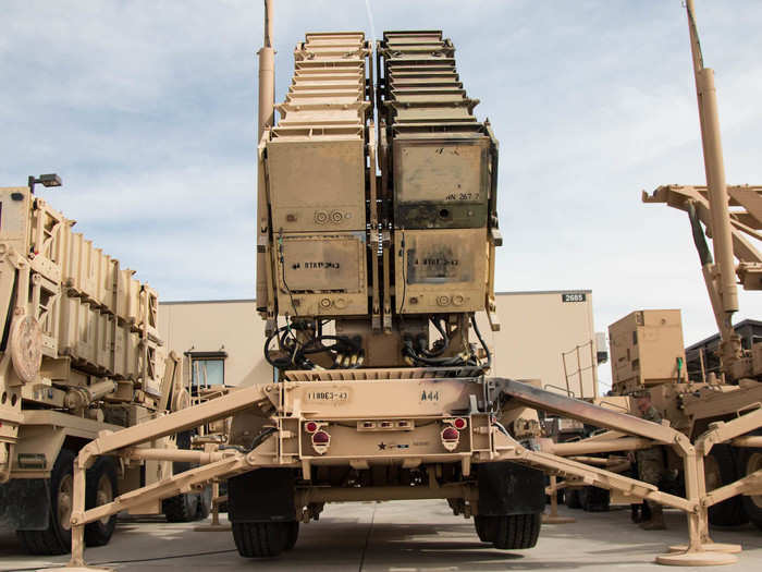 Each Patriot launcher holds four missile canisters.