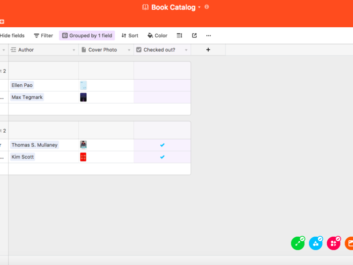 You can also organize your tables by various fields.